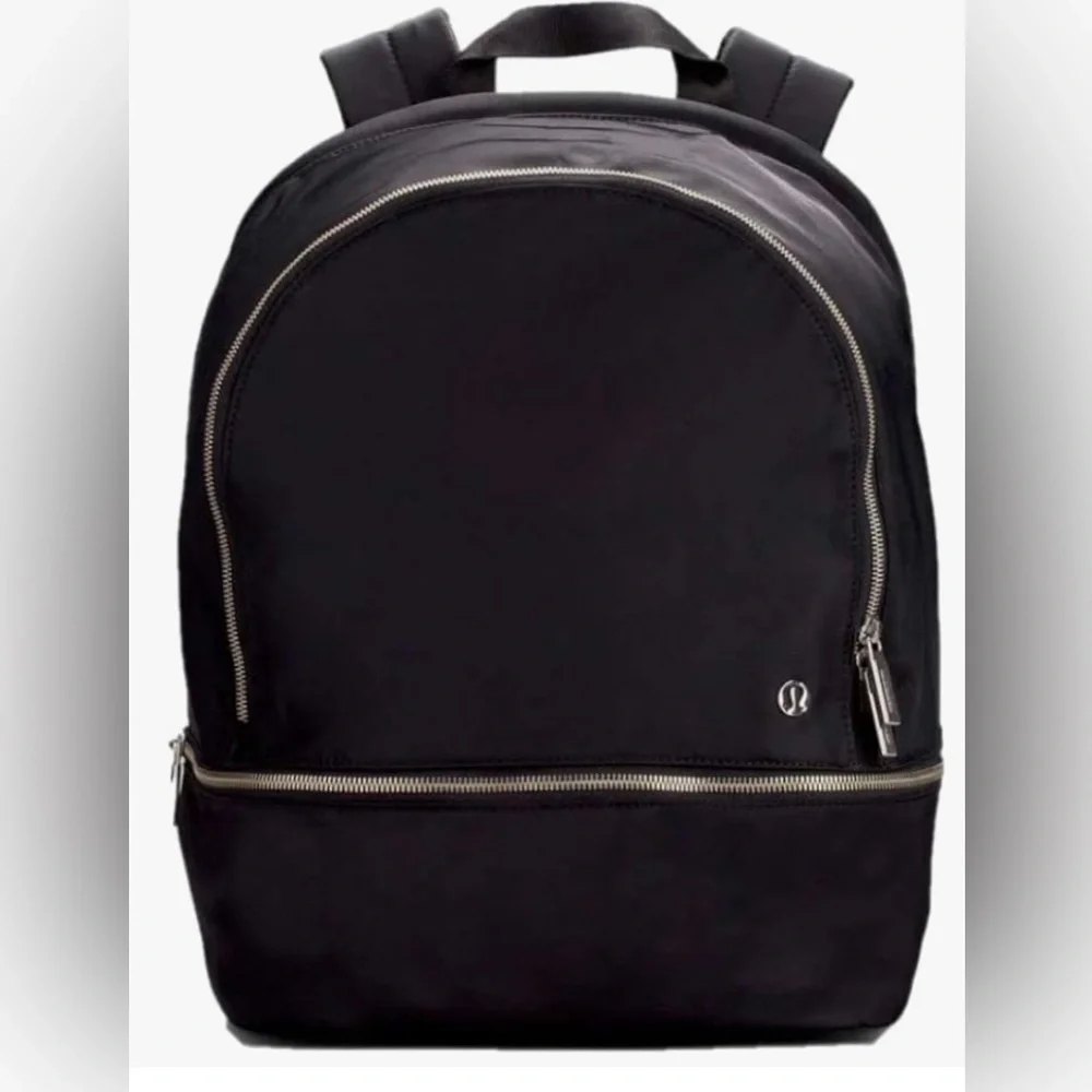 lululemon athletica Black Backpack with Silver Zippers